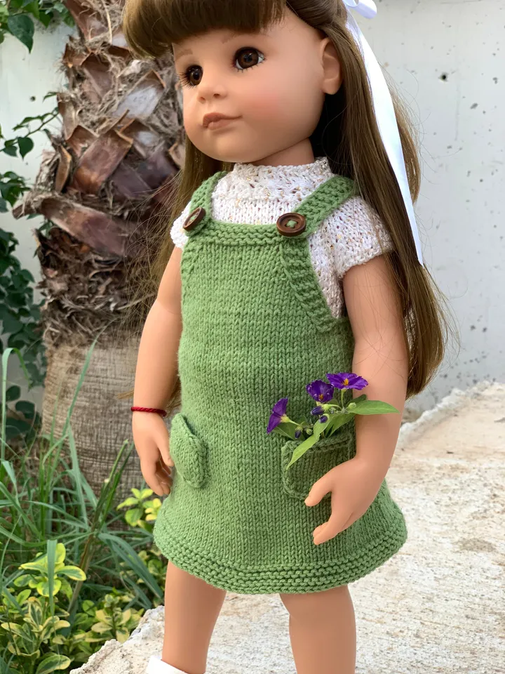 PDF Knitting Pattern Tutorial Sundress for Gotz doll (19&quot;/50 cm), American Girl, eng
