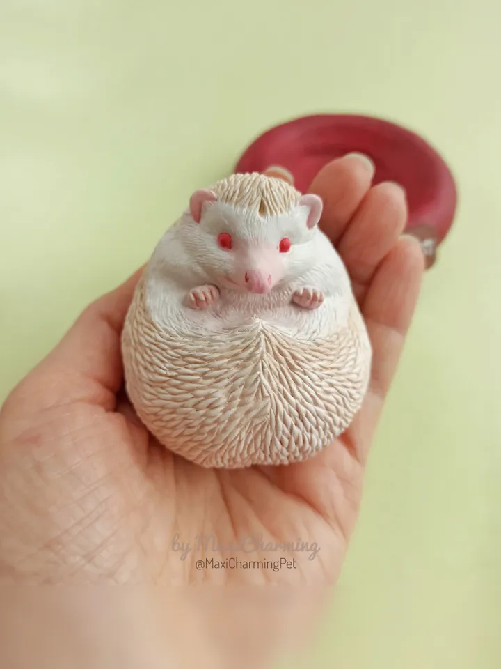 Hedgehog sculpture portrait from photo