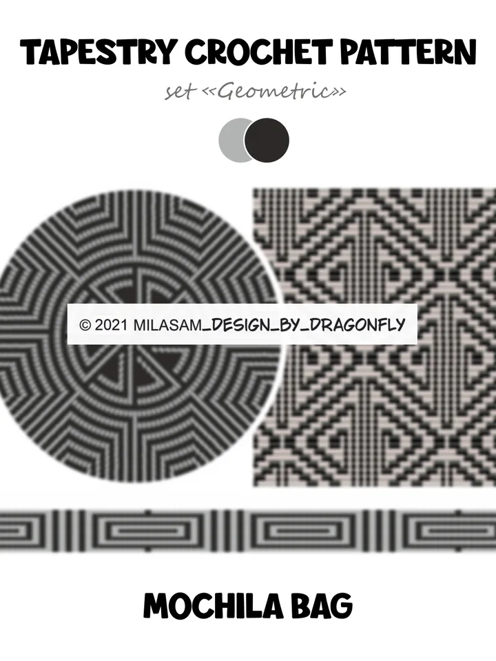 Tapestry crochet patterns - set Geometric