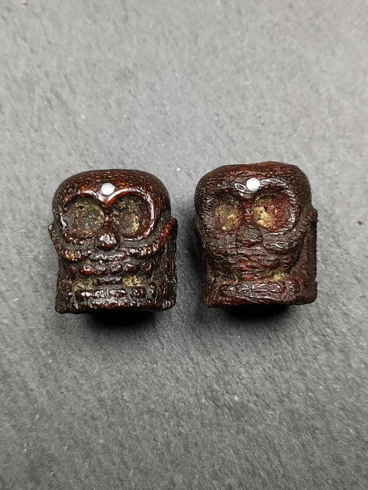 Gandhanra Handmade Tibetan Citipati Kapala Bone Skull Spacer Bead for Mala,Prayer Bead Pendant Accessories,21 × 20mm