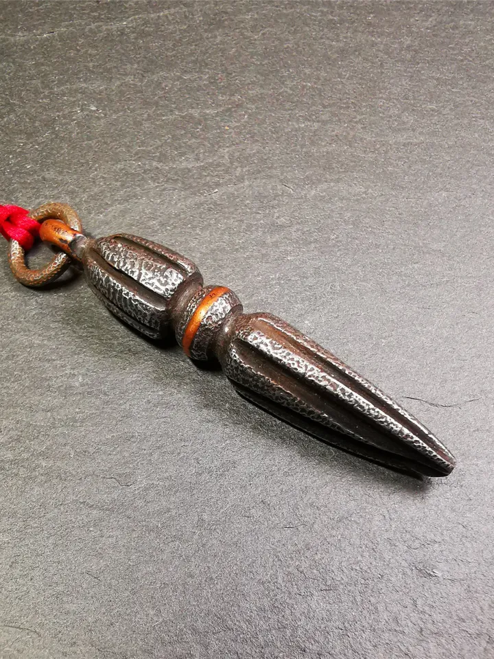 Gandhanra Handmade Tibetan Amulet ,Kila(Dorje Phurba) , Trantic Buddhism Ritual Implement Pendant,Made of Cold Iron,2.5"