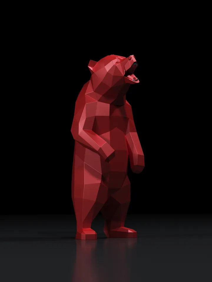 Angry Bear Metal Papercraft, DXF, PDF, Digital Template Download, Gurko, Pepakura, Welding Low Poly 3D Origami, DIY Metal Sculpture