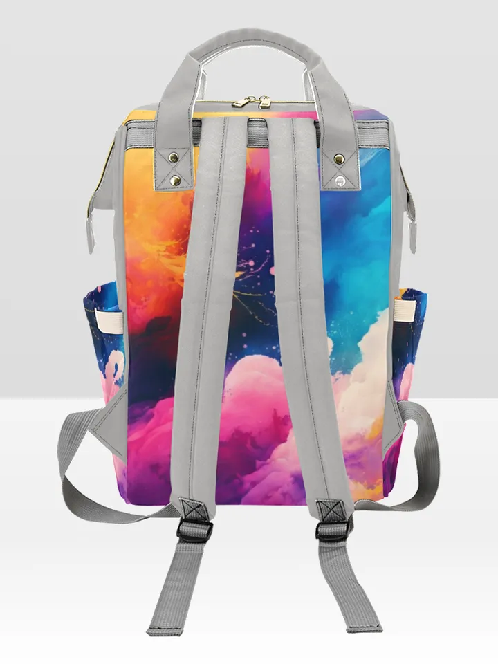 Colorful Watercolor Style Diaper Bag Backpack