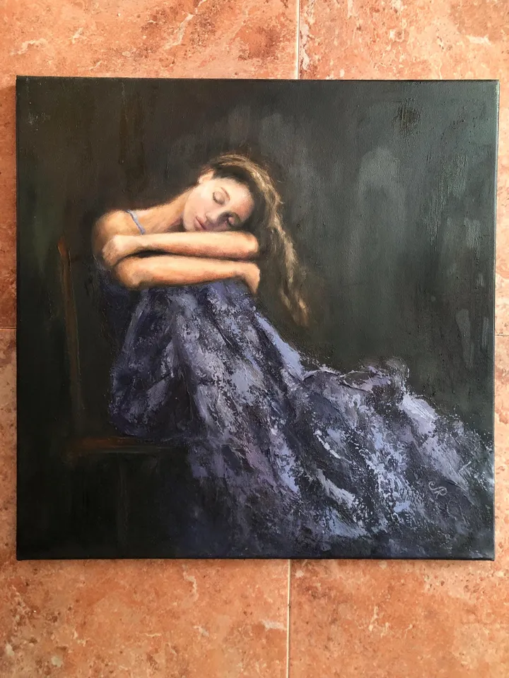 Woman Original Painting Girl Painting Female Wall Art Figurative Painting Ballerina Painting