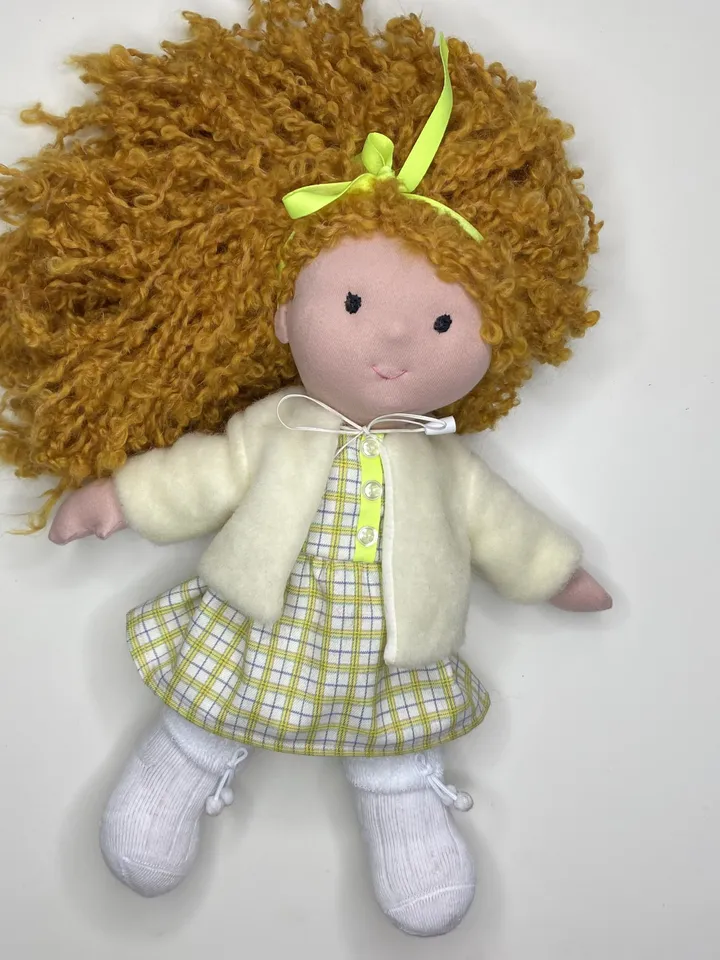 Waldorf doll ready to ship, Red hair handmade textile doll, Christmas gift for a girl, Organic eco friendly Stainer doll