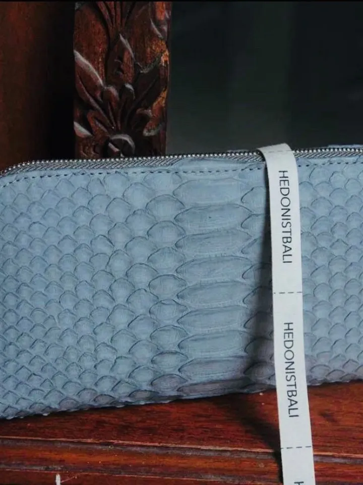 Genuine Python Skin Wallet | Money Wallet Genuine Leather Big Unisex | Python Leather Wallet Organizer Gray Woman | Money Documents Holder
