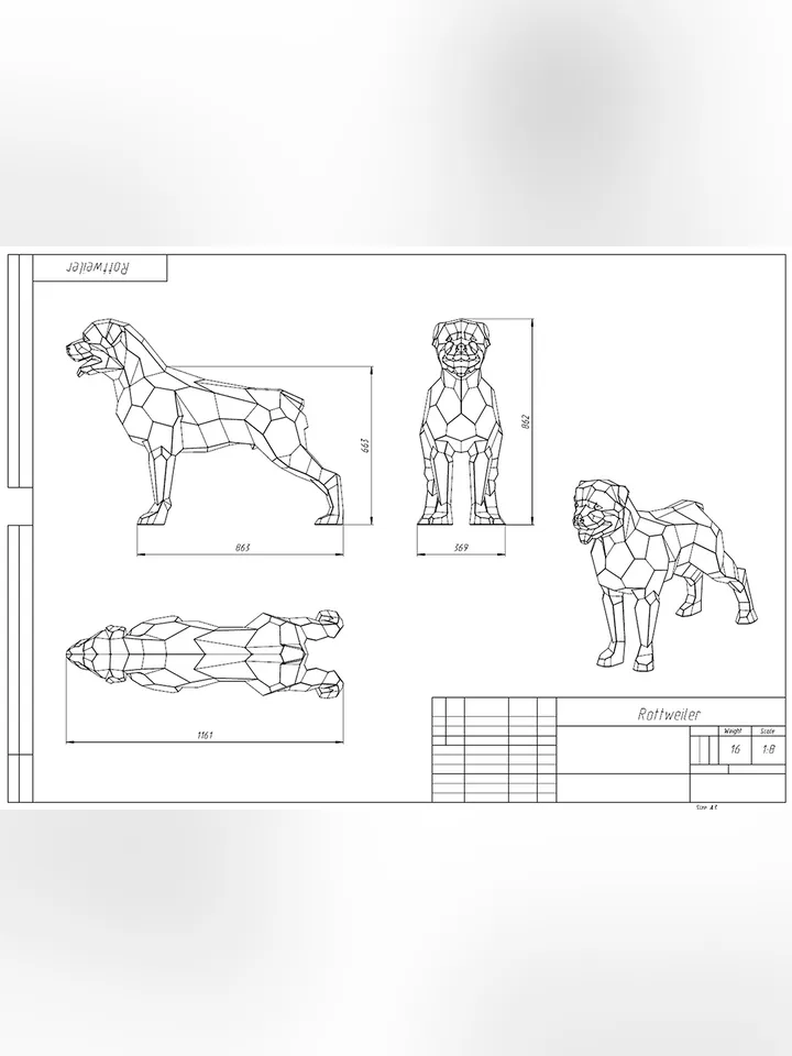 Welding Project Plans Drawings Rottweiler (DXF, PDF)