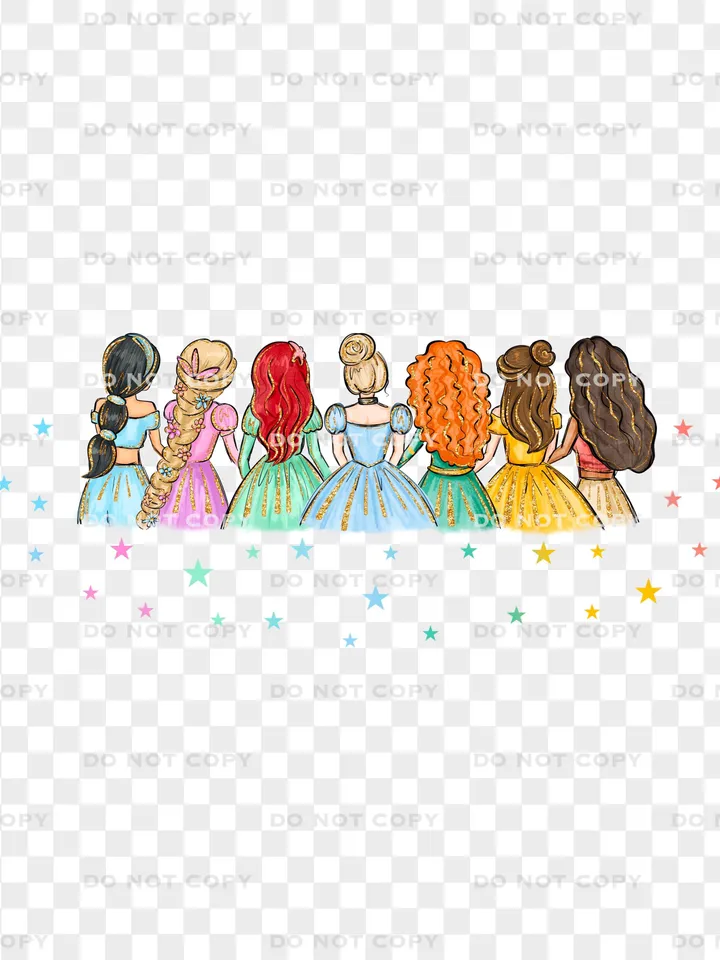All princess Watercolor Princess PNG, Princess clipart png, Family vacation clipart, Family vacation png, Family trip, All princess design