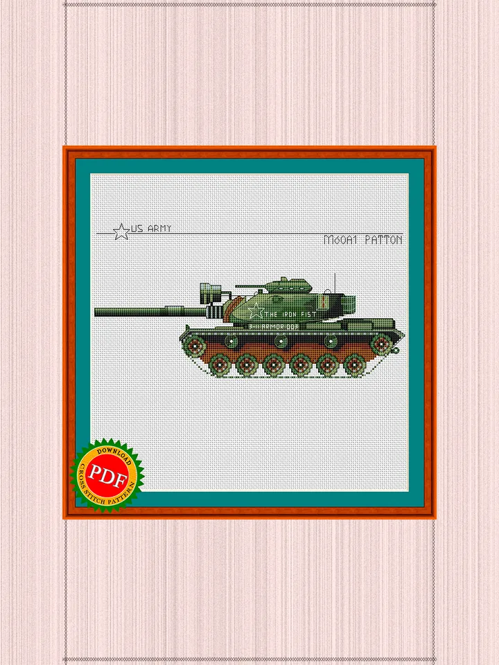 M60 Patton Cross Stitch Pattern | The M60 Patton Main Battle Tank