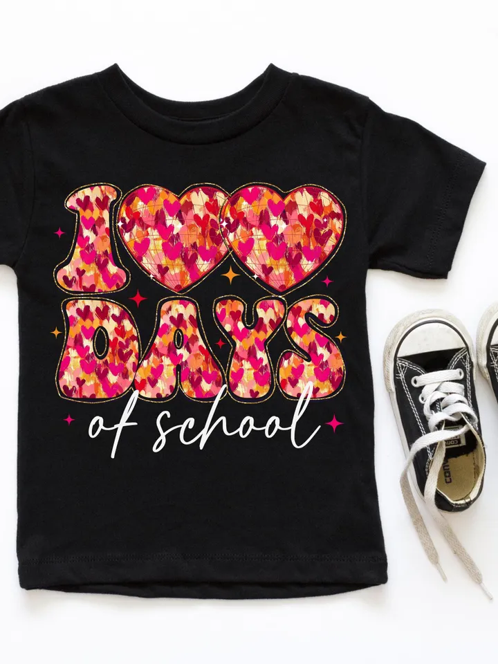 Glitter 100 days of school png, Teacher 100 days of school png, Brushstroke 100 Days Sublimation Design, Heart Disco 100 day of school png