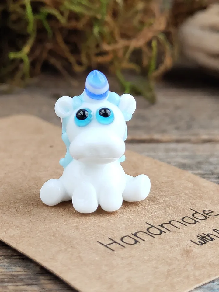 Tiny unicorn miniature, glass unicorn figurine, unicorn sculpture , unicorn totem or unicorn bead