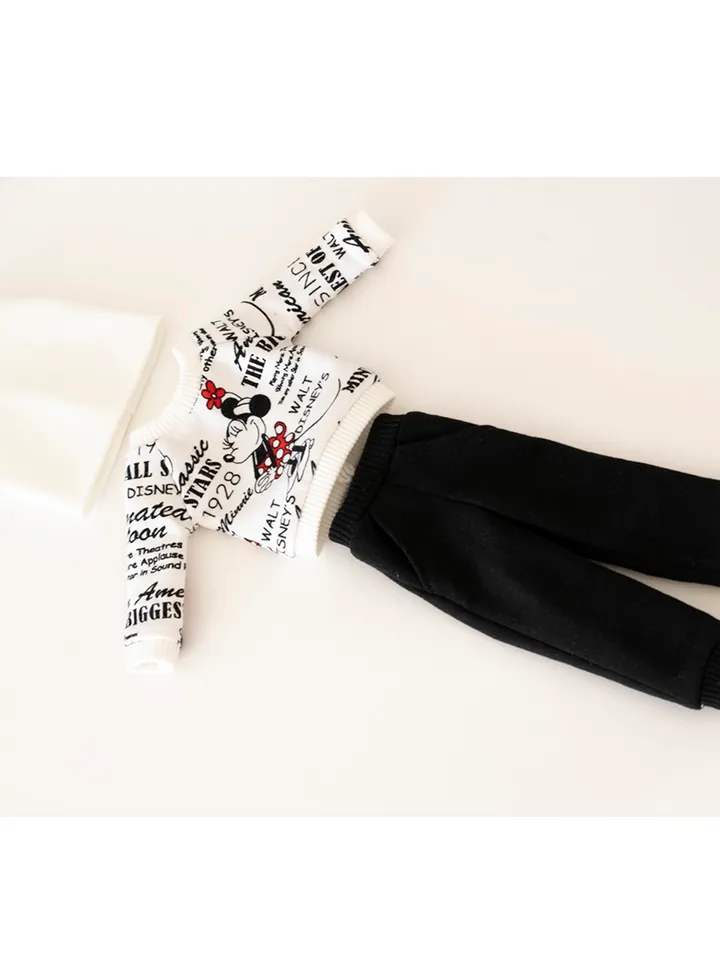 Black and white set clothes for Paola Reina doll, Siblies doll, Corolle, Minnie Mouse print, suit for 13" dolls