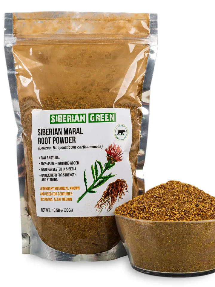 Leuzea Root Tea Loose Powder 300g (10.58oz) Wild Harvested Maral Rhaponticum carthamoides from Altai
