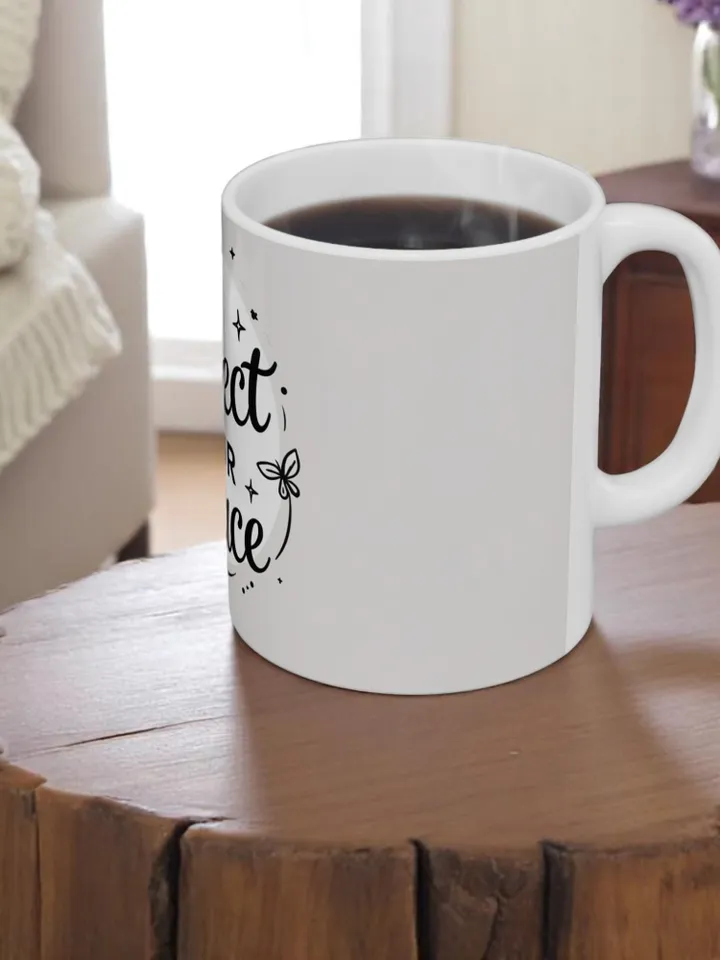 Protect Your Peace Ceramic Mug, Inspirational Coffee Cup, Self-Care Gift, Motivational Tea Mug, Mindfulness Present, Cozy Drinkware