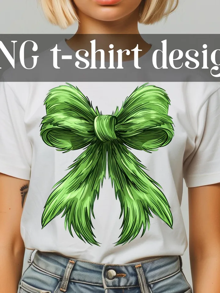 Christmas green Coquette Bow PNG, Green Fur png, Christmas Season Png, Green guy PNG, Christmas png, Retro Christmas Shirt design, PNG files
