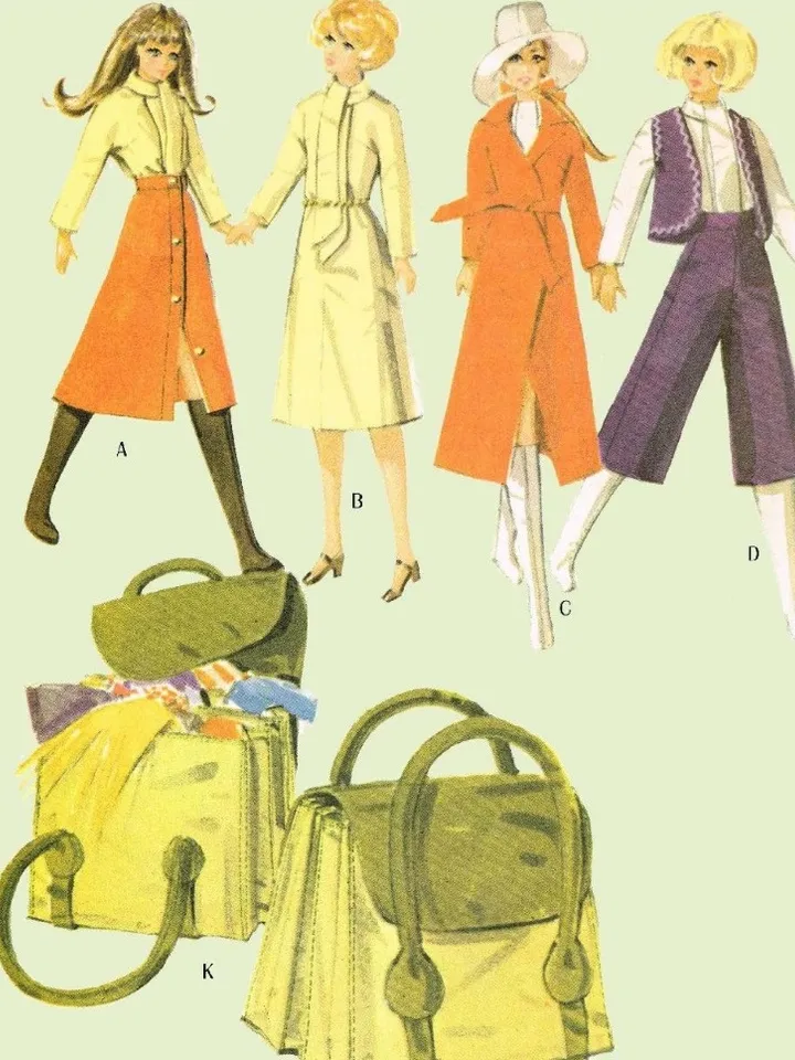 Copy McCalls 2580 Vintage Barbie and Ken Sewing Pattern Wardrobe Clothes for Dolls 11-1/2" - 12" Digital Download PDF