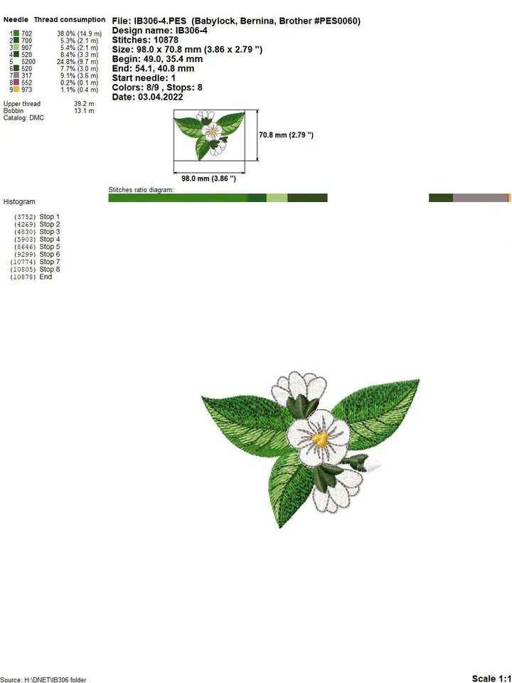 Cherry blossom set 3D machine embroidery design applique pattern digital embroidery pattern home and clothing décor embroidery motif floral