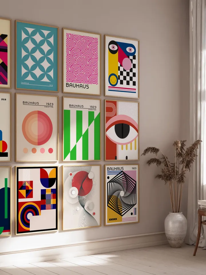 Bauhaus poster set of 2000+ premium printable wall art prints mid century modern minimalist abstract geometric bundle digital print download
