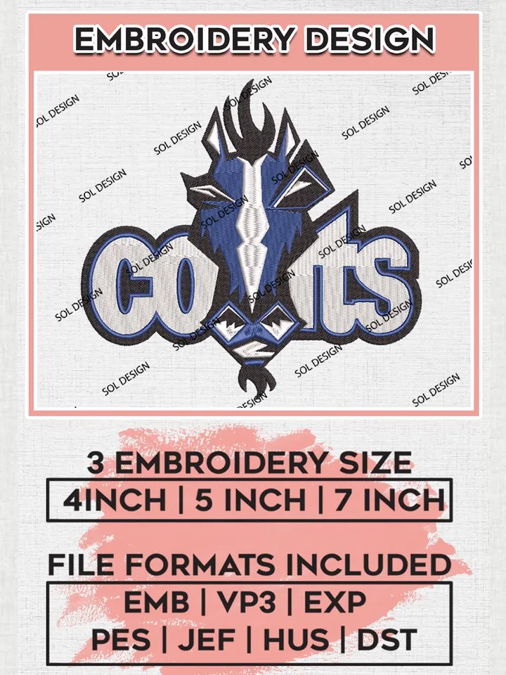 NFL Indianapolis Colts Mascot Logo Embroidery Designs, NFL Colts, NFL Embroidery Designs, NFL Indianapolis Colts Machine Embroidery Design, Digital Download
