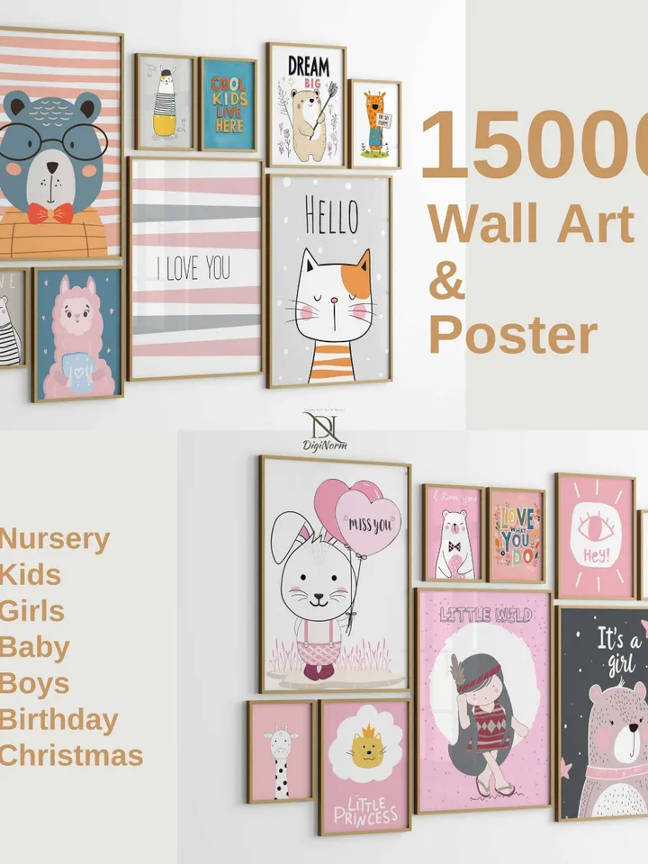 15000 Kids Room Wall Art Bundle, Playroom Decor, Toddler Room Prints, Colorful Nursery Gallery Wall Art, Eclectic Wall Art for Kids DIGITAL