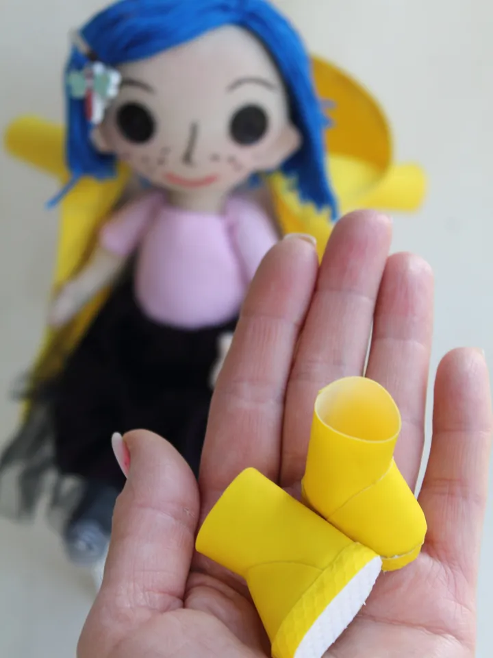 Coraline doll with button eyes , fabric dolls . handmade doll . Rag doll . Christmas gift ideas .