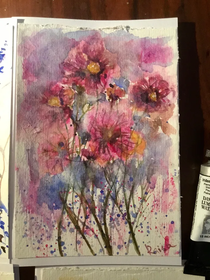 Set of 4 handpainted watercolor greeting cards,original floral watercolour cards,unique handmade cards for any occasion,floral gift cards.