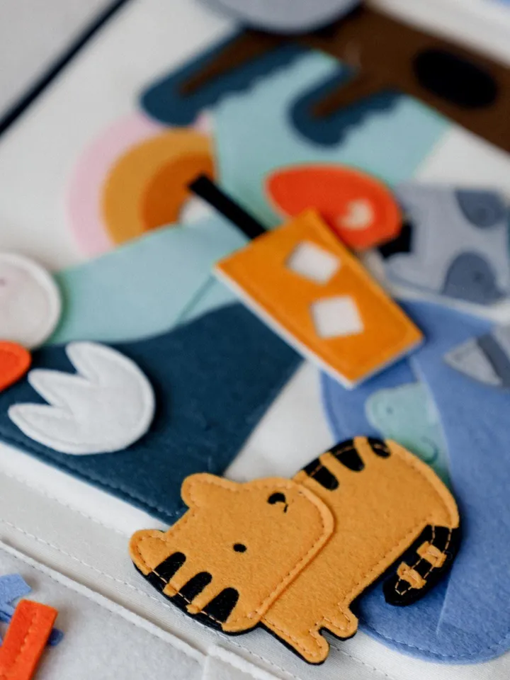 montessori quiet book for toddlers felt busy book forest animals seasonal travel toy gift for baby 1 year old handmade soft activity book