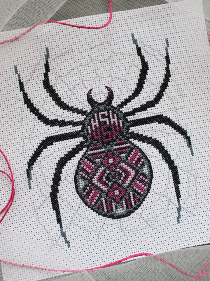 Cross stitch pattern Spider, xstitch chart PDF