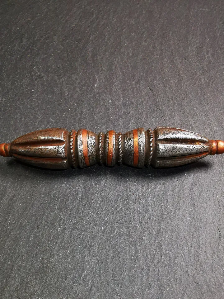 Vintage Tibetan Ritual Implement by Gandhanra - Nine-Pronged Vajra Dorje of Vajrayana Buddhism - Made of Cold Iron - 30 Years