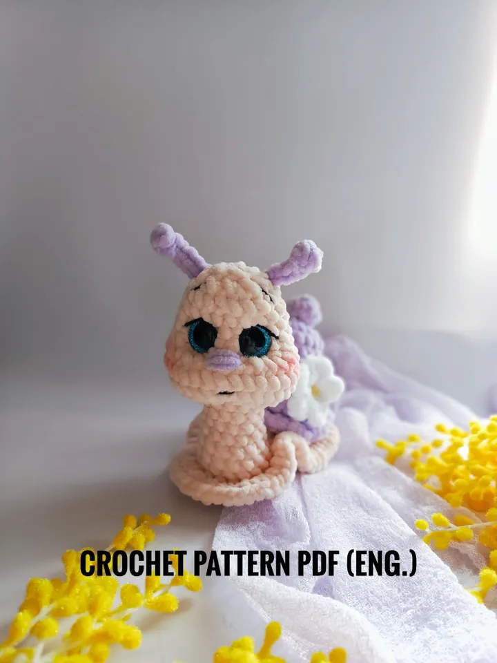 Crochet pattern snail amigurumi PDF file in ENG