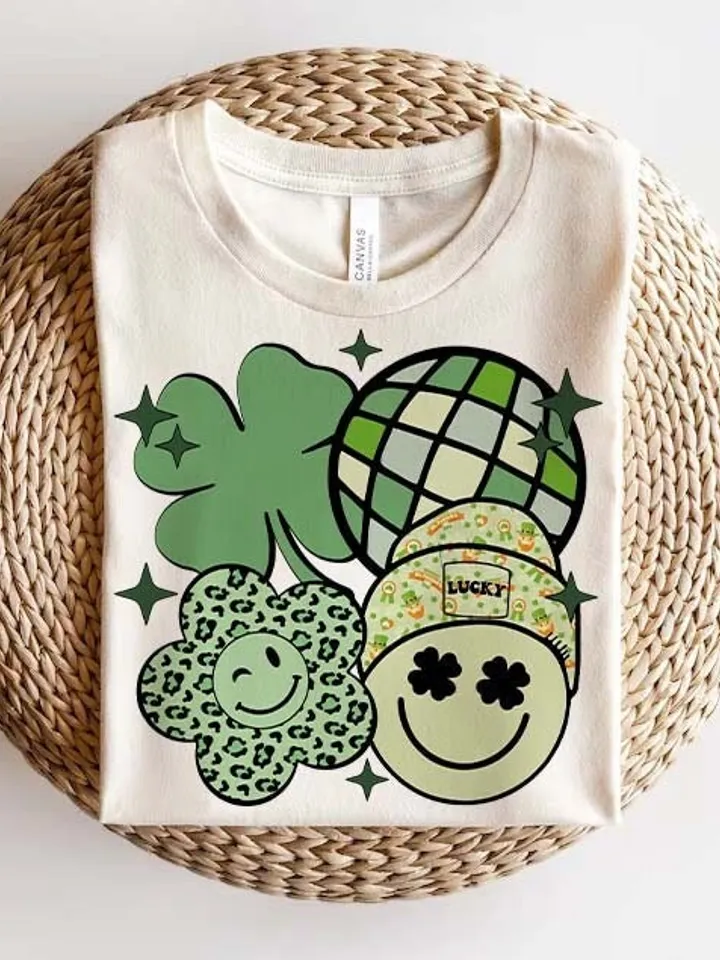 Lucky Vibes PNG, ST Patricks Day, Retro Groovy Lucky Smile, Patrick Day, Digital File, Patrick's Day Sublimation, Png Digital Sublimation