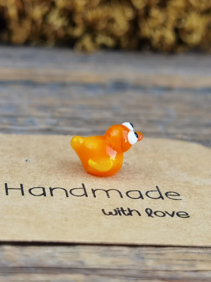GLASS FIGURINES Duckling figurine Miniature Duck Glass duck Resin duckling Tiny duck Terrarium figurines Tiny bird Glass bird ornaments art