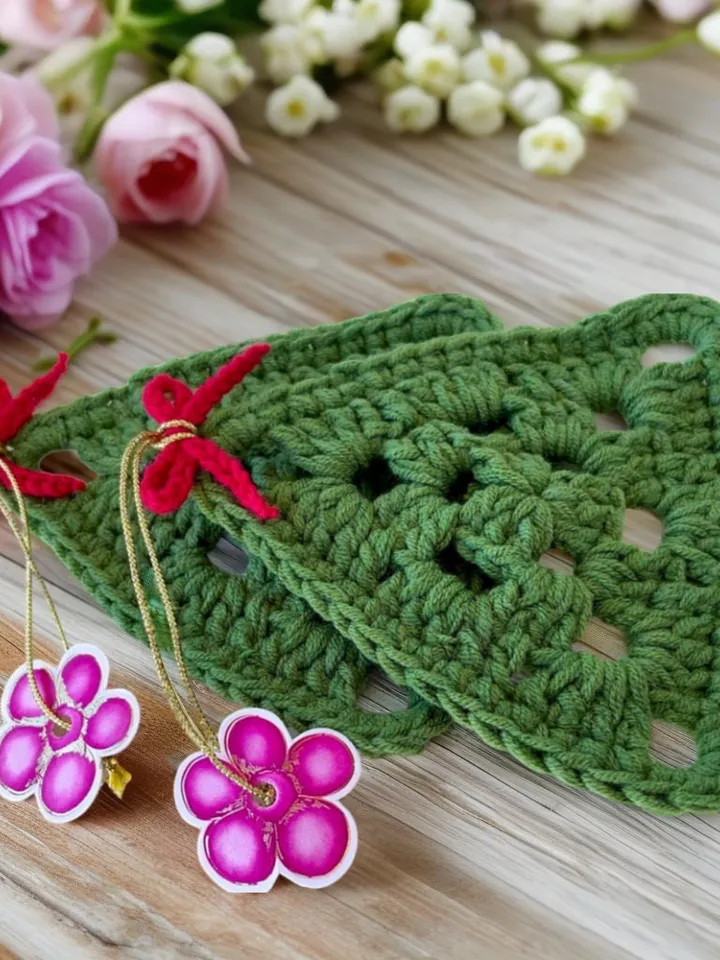 Nordic Yarn Art Christmas Tree Decoration - Handmade Crochet Tree Ornament - Tree Crochet Pattern For Winter Crochet Decor