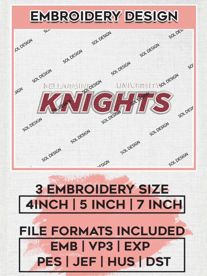 Bellarmine Knights Team Writing Logo embroidery designs, NCAA Bellarmine Knights Logo Machine embroidery designs, NCAA Team Logo embroidery designs, NCAA Game Day Machine embroidery designs, Digital Download