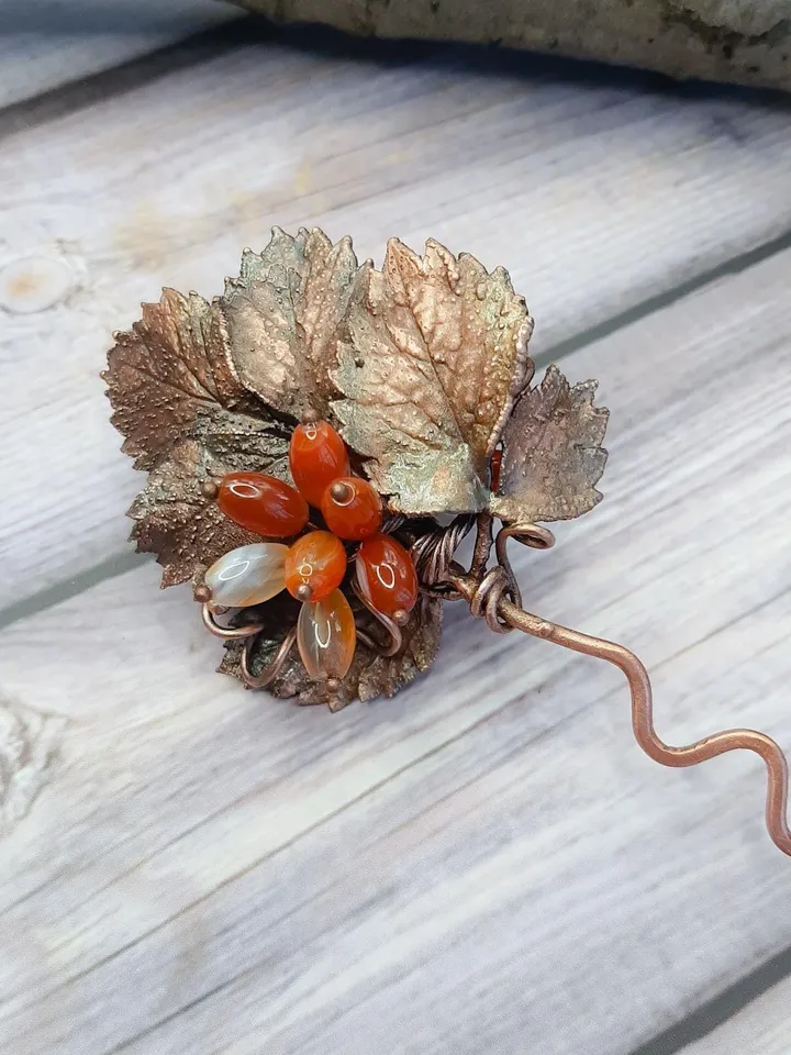 Copper jewelry, hair accessories, hairpin, gift for her, electroformed, electroforming, jewelry for hair, handmade jewelry