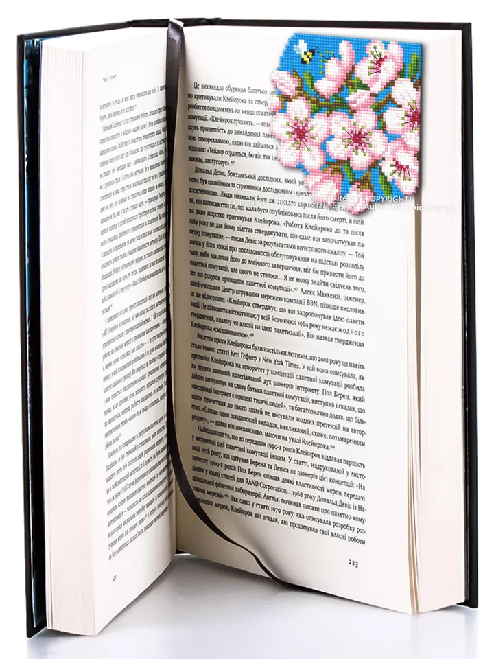 Cherry blossom Corner bookmark cross stitch pattern PDF download Spring flowers cross stitch chart, Sakura bookmark pattern digital #B439