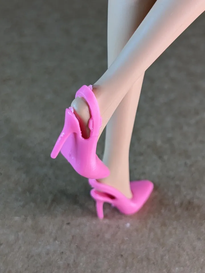 Pink high heel sandals for 1/6 scale female dolls