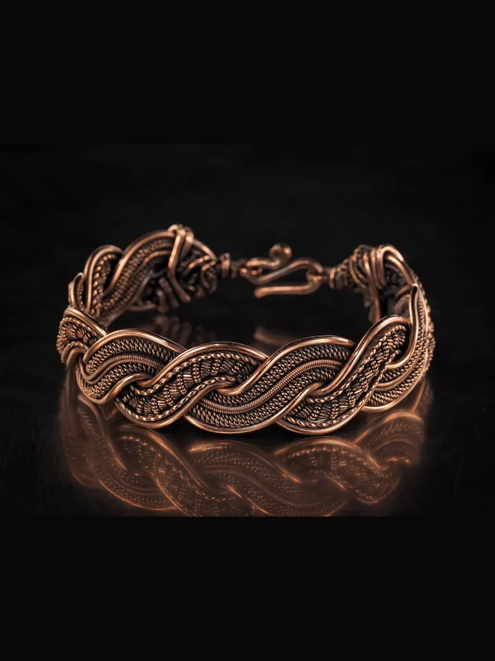 Wire wrapped copper bracelet for woman Antique style copper jewelry WireWrapArt