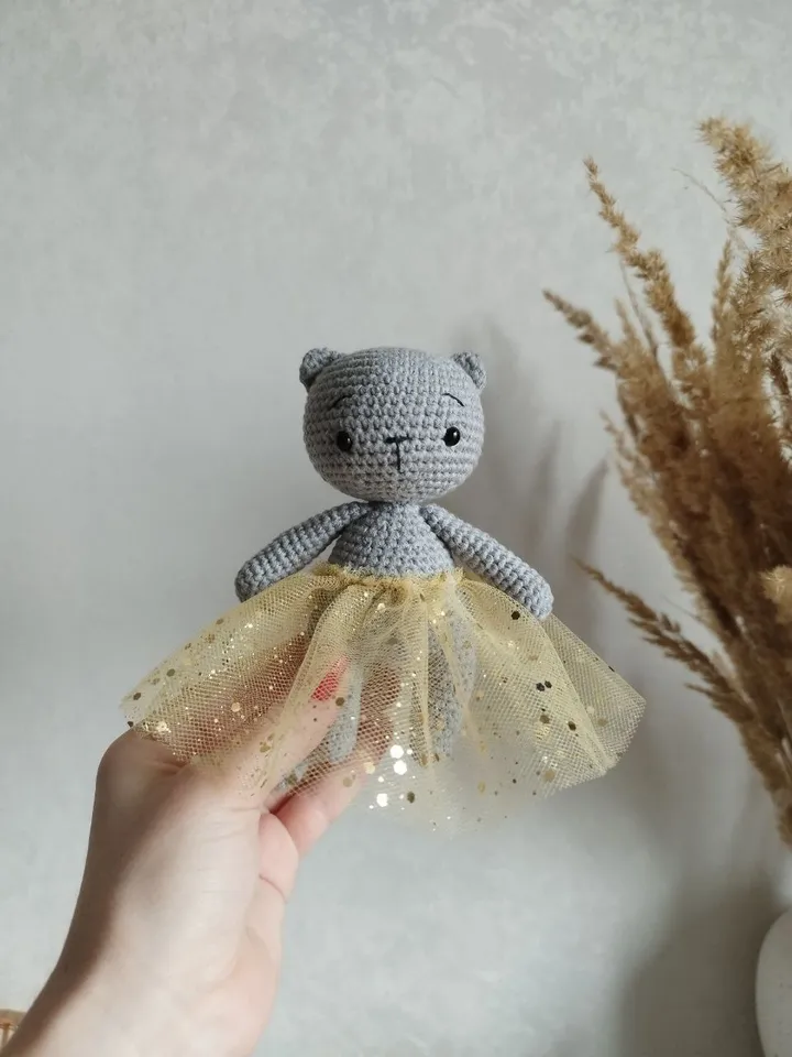 Crochet cat toy, stuffed animal toy, cat toy, amigurumi toy cat, plush cat