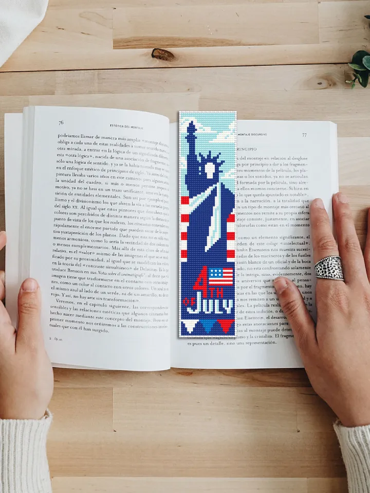 Bookmark USA cross stitch pattern digital PDF Handmade bookmark 4th of July embroidery beginners Instant download Independence Day #B20