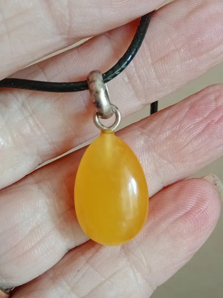 Small Amber Healing Stone Pendant Gift for Girl Women Natural Baltic Amber Protection from the evil eye, from anxiety. Minimalism Summer Everyday eco-friendly jewelry
