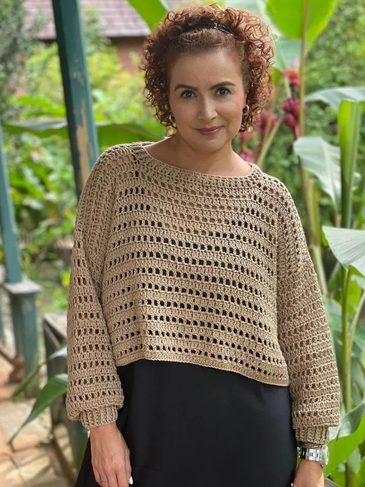 Sweater crochet pattern, easy sweater crochet, mesh sweater, summer sweater crochet pattern