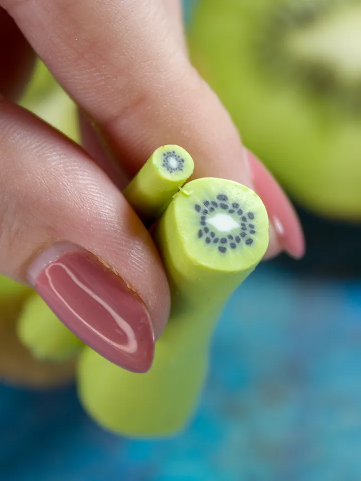 TUTORIAL Miniature polymer clay kiwi cane with polymer clay