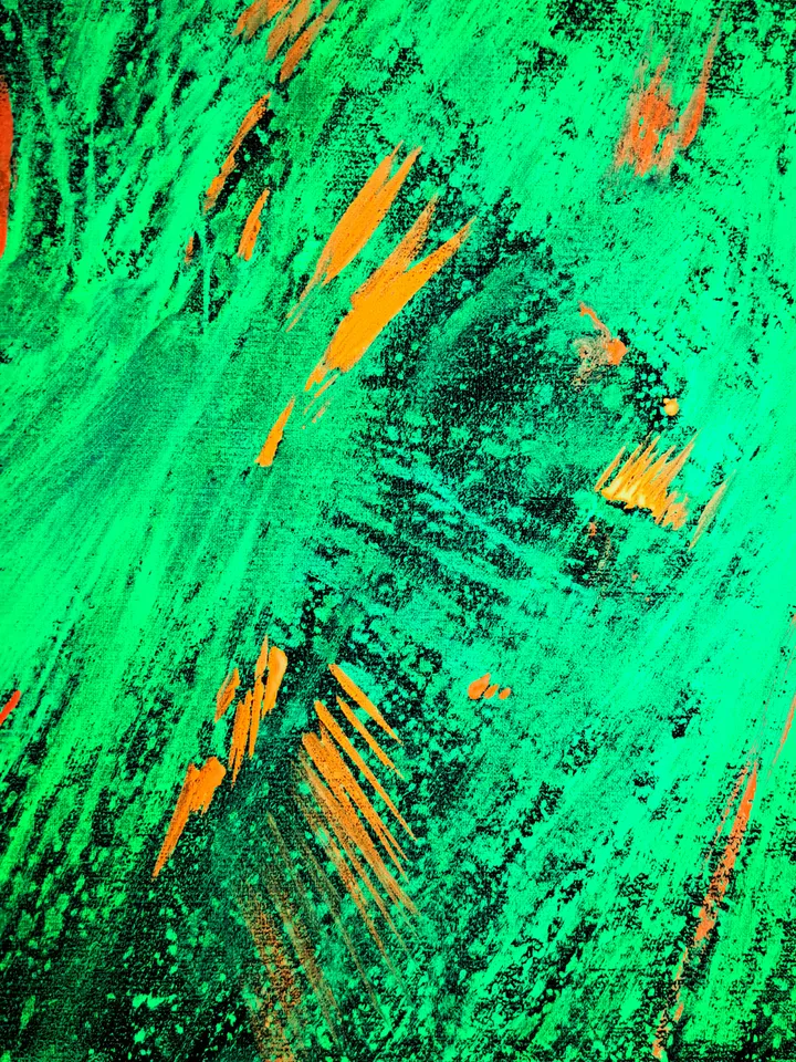 Neon painting "Chaos" abstract art modern art original black light painting on canvas