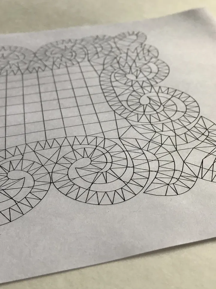 Bobbin lace Pattrn of napkin doily 7"x7"