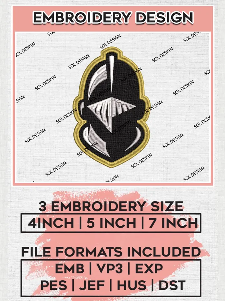 Army Black Knights NCAA Team Head Mascot Logo Machine Embroidery Design, NCAA Army Black Knights Team Design Design files, NCAA Team Embroidery Designs, NCAA Machine Embroidery Designs, Digital Download