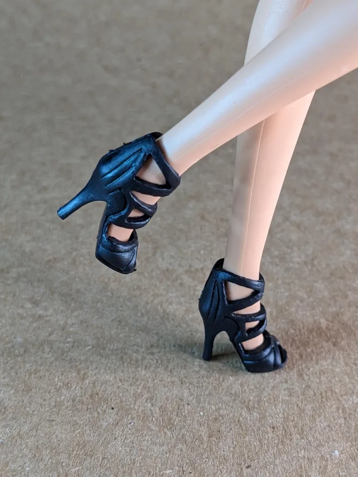 Black high heels sandals for 1/6 scale female dolls