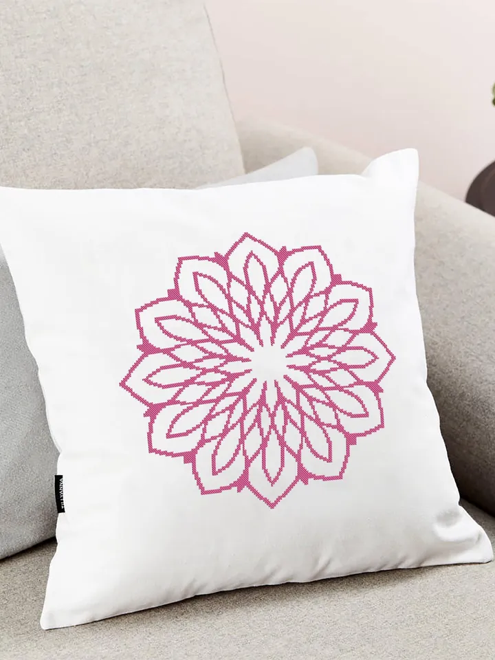 Mandala cross stitch pattern download PDF, Monochrome floral ornament cross stitch chart, Geometric pattern digital PDF, DIY Home decor #M45