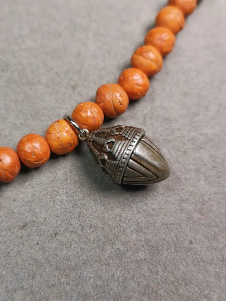 Gandhanra Handmade Tibetan Mala Pendant,Niangla Tsa Tsa Stupa Gau Shrine Amulet for Prayer Beads,Necklace Bag Hanging,0.9&quot; × 0.55&quot;