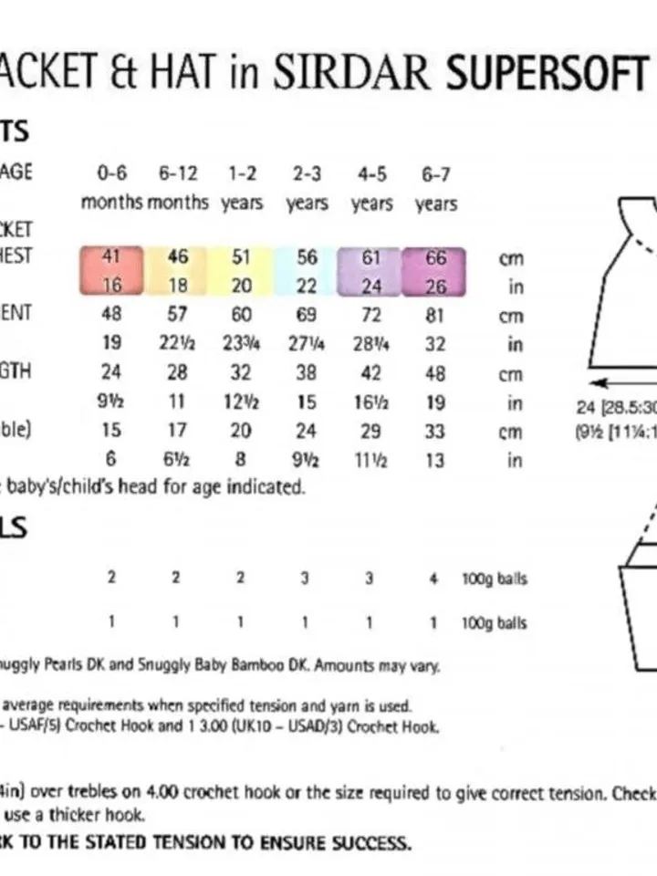 Baby cardigan crochet pattern, hat baby crochet pattern 0 months- 7 years